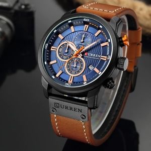 Men's Designer Fashion Quartz Watch Leather